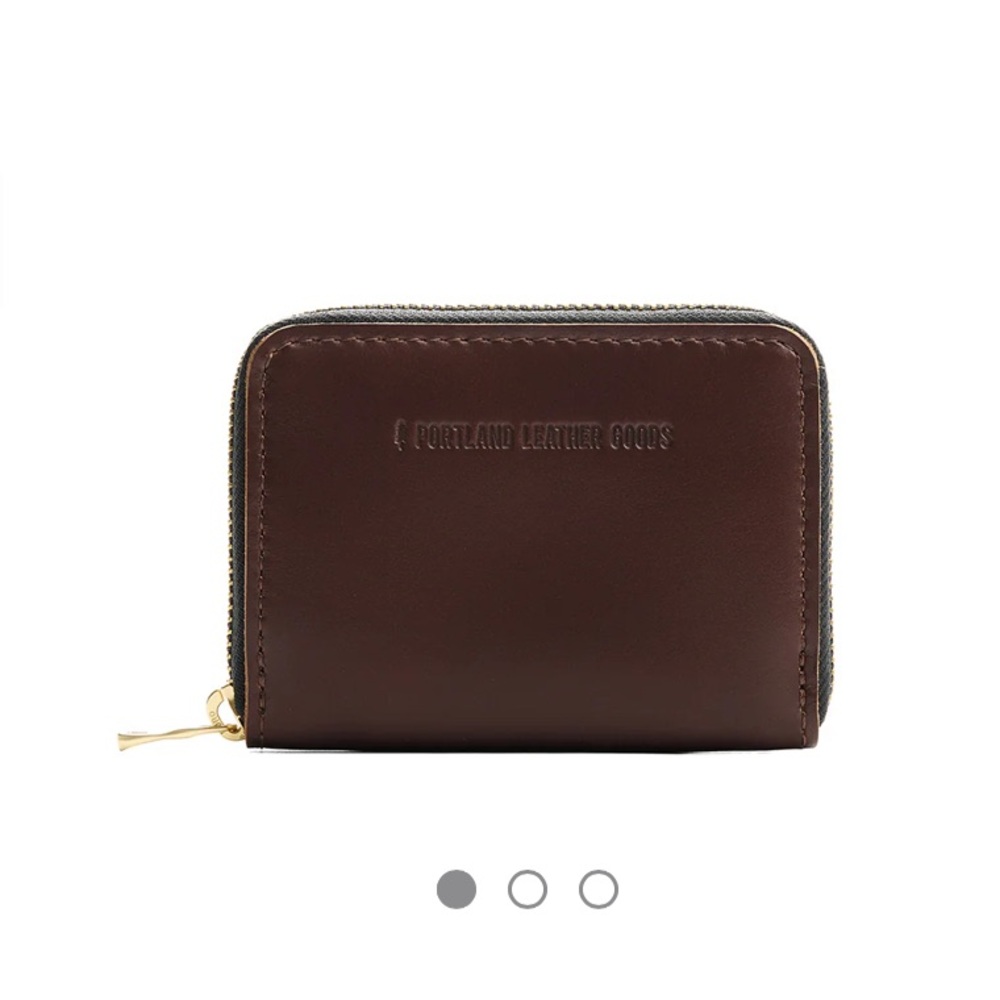 Portland Leather Goods Small Zip Wallet  - Chocolate Brown